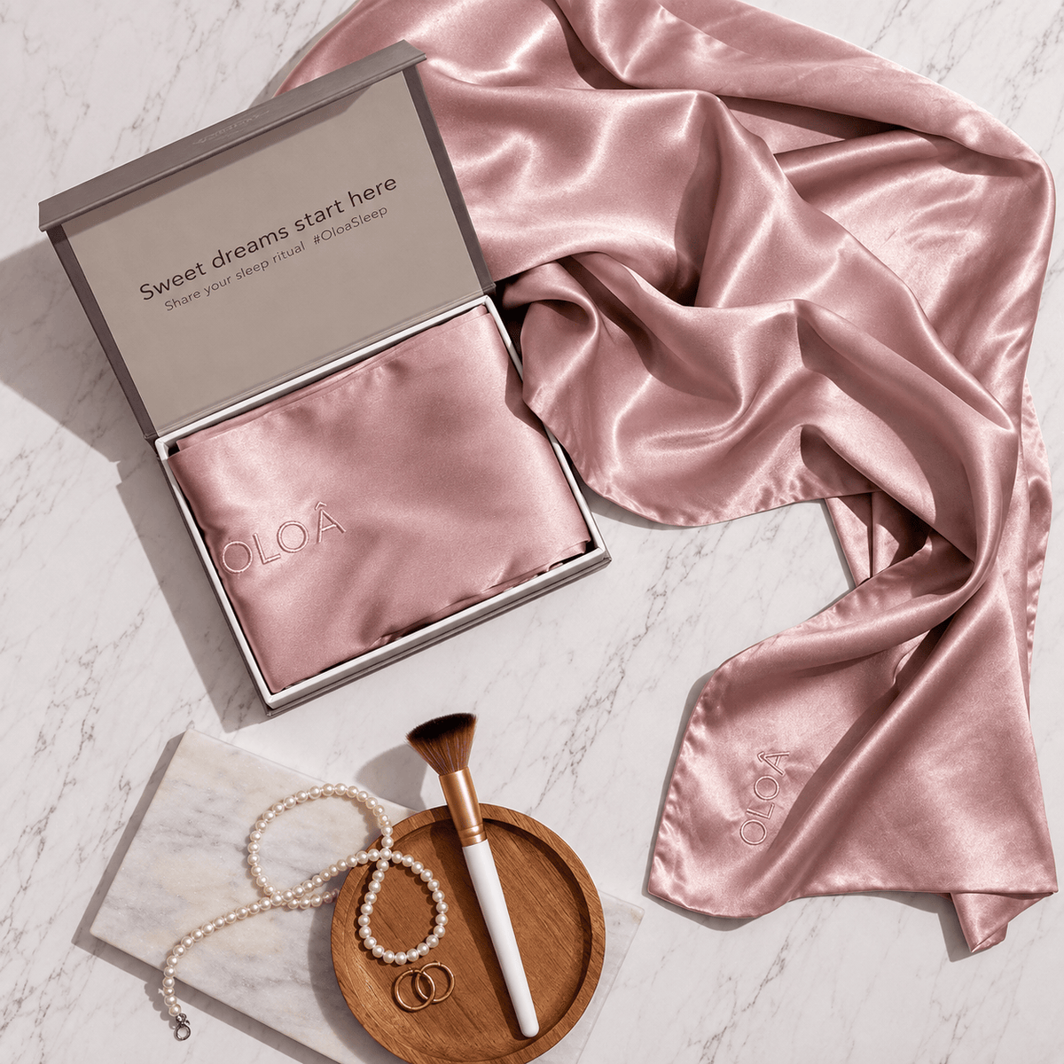 Blush Rose Silk Pillowcase