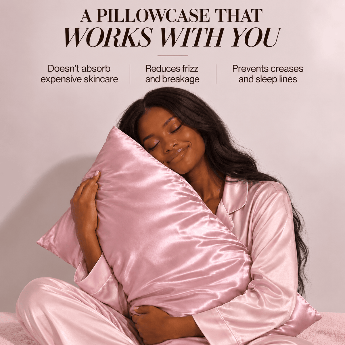 Blush Rose Silk Pillowcase