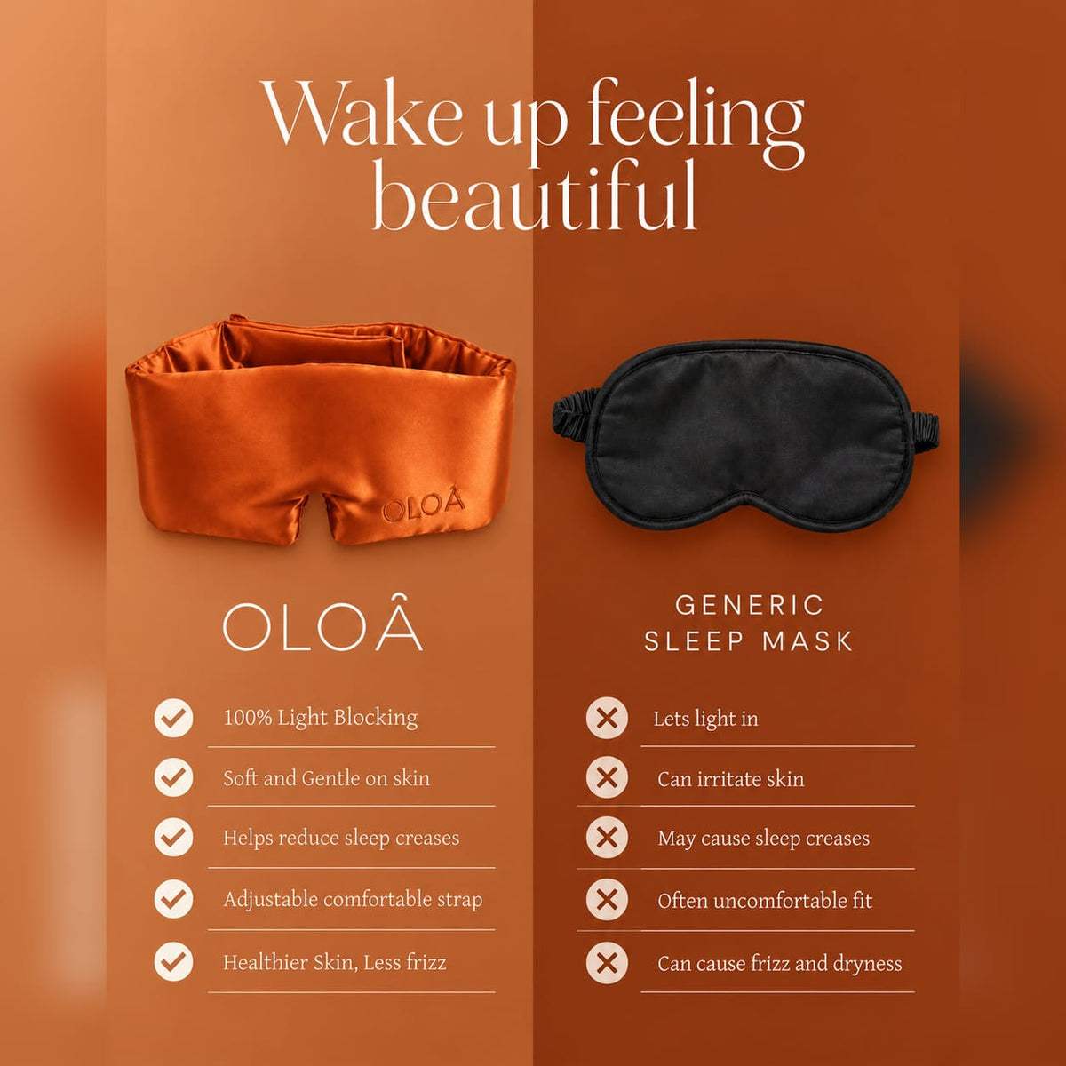 Burnt Amber Silk Sleep Mask