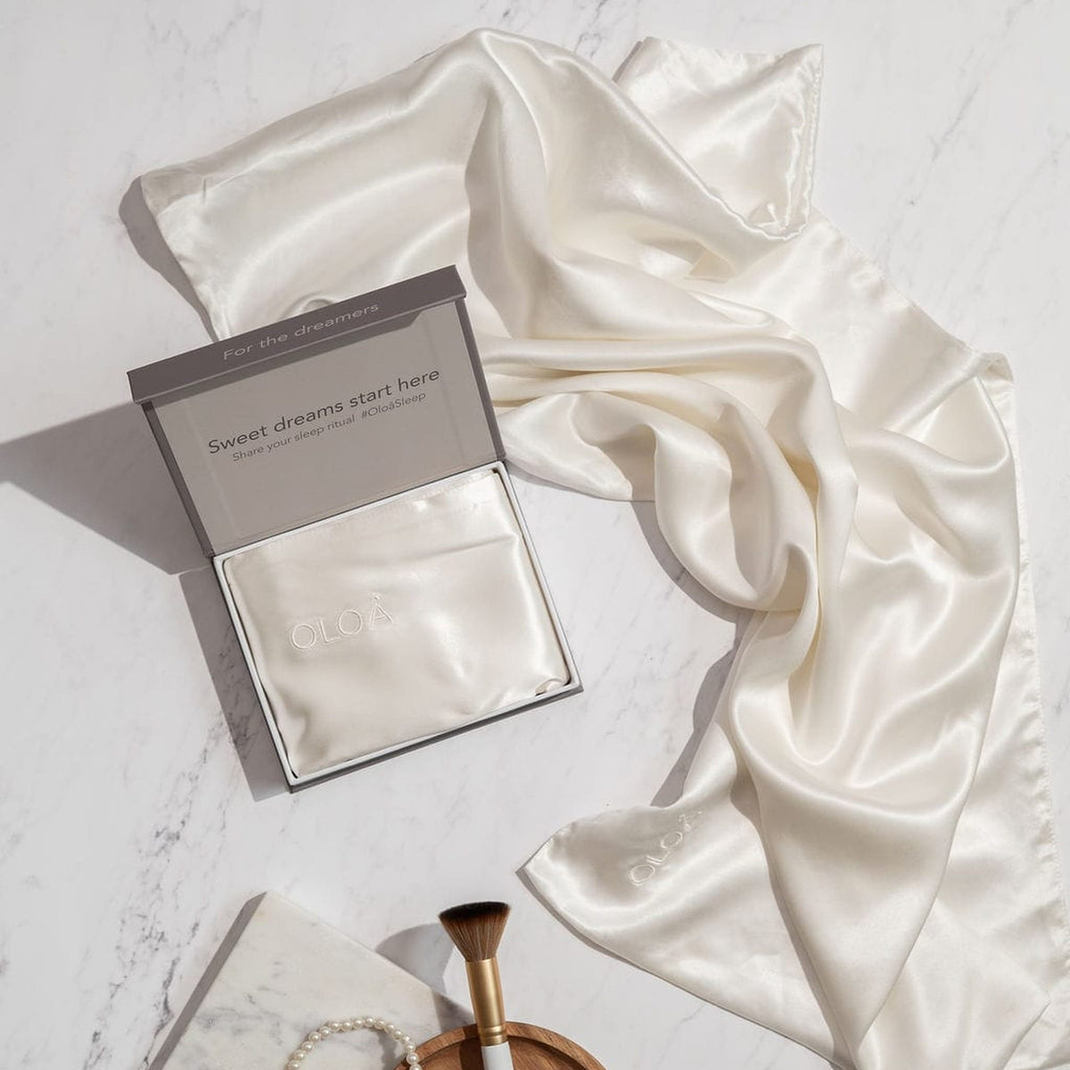 Ivory Pearl Silk Pillowcase