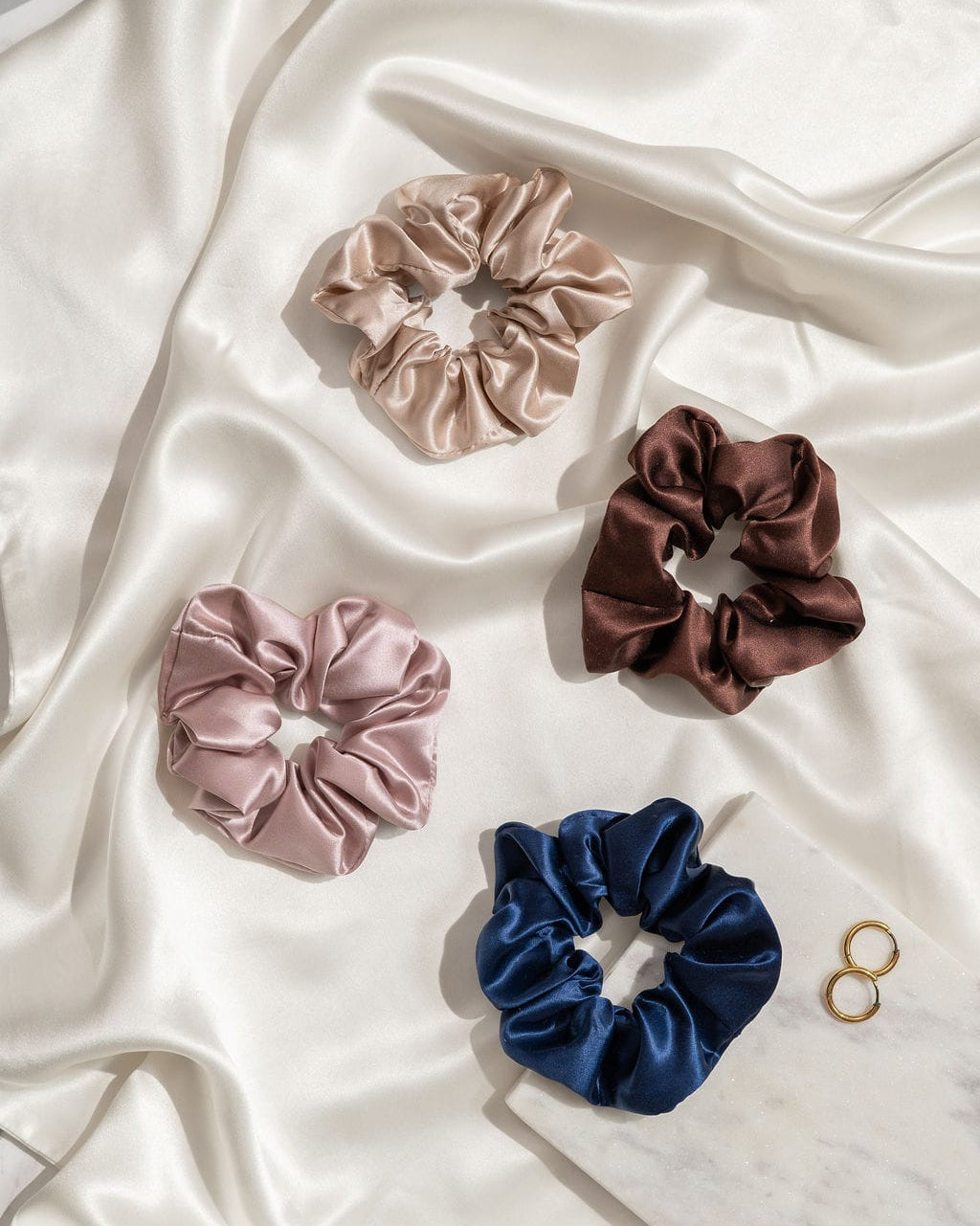 Chocolate Glow Silk Scrunchie