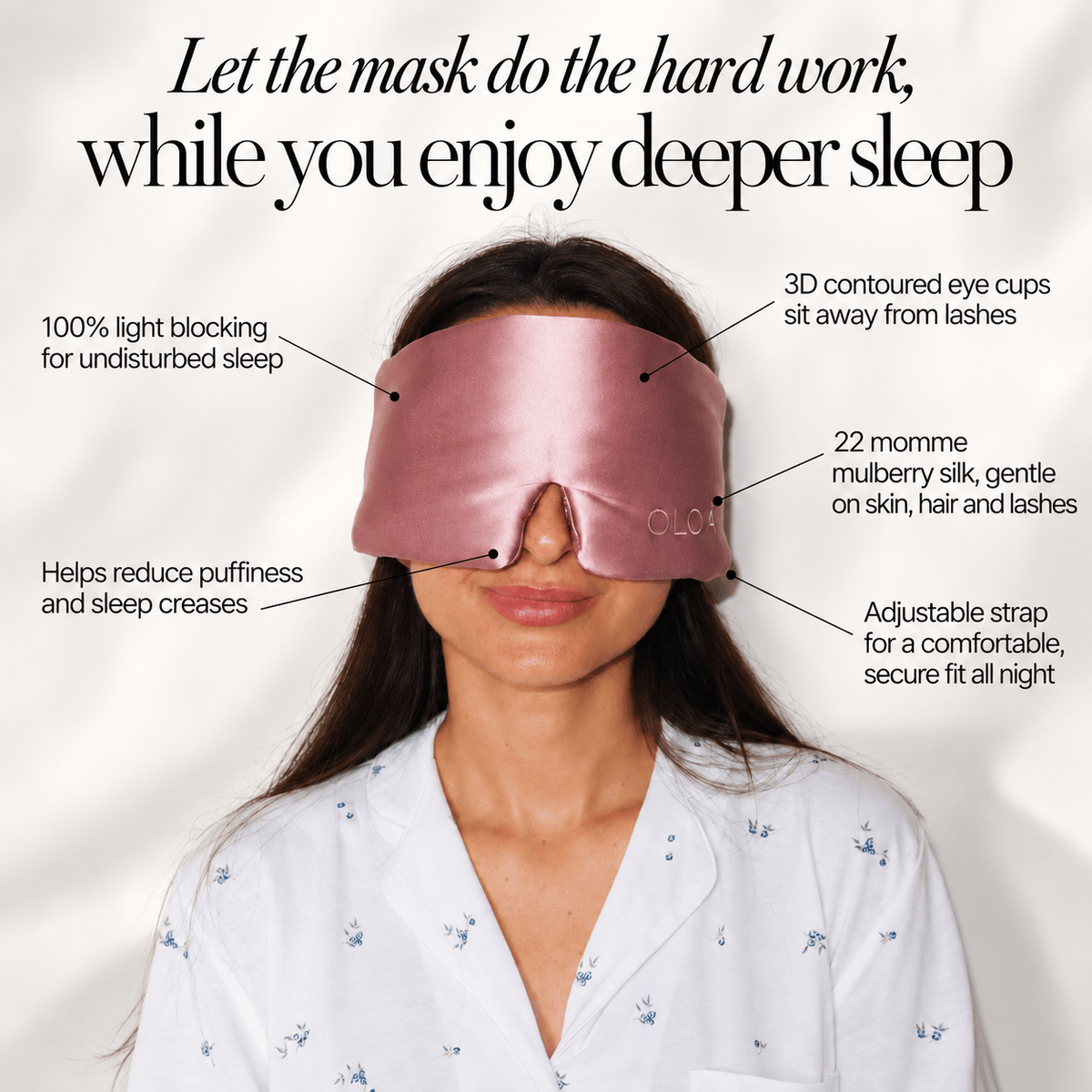 Blush Pink 3D Silk Mask