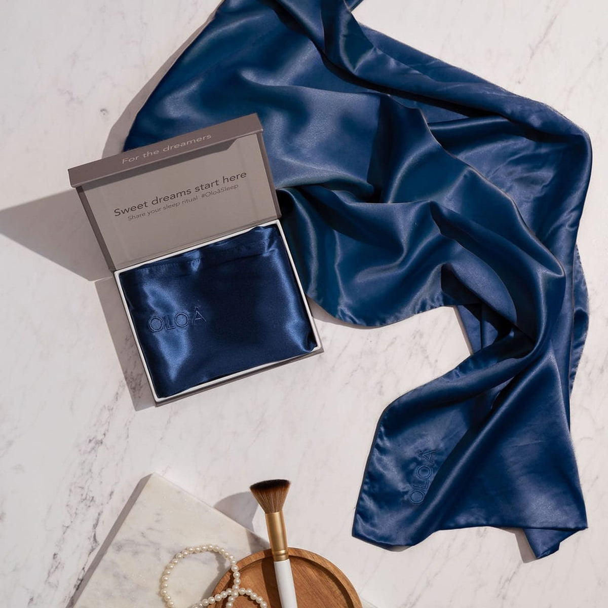 Midnight Navy Silk Pillowcase
