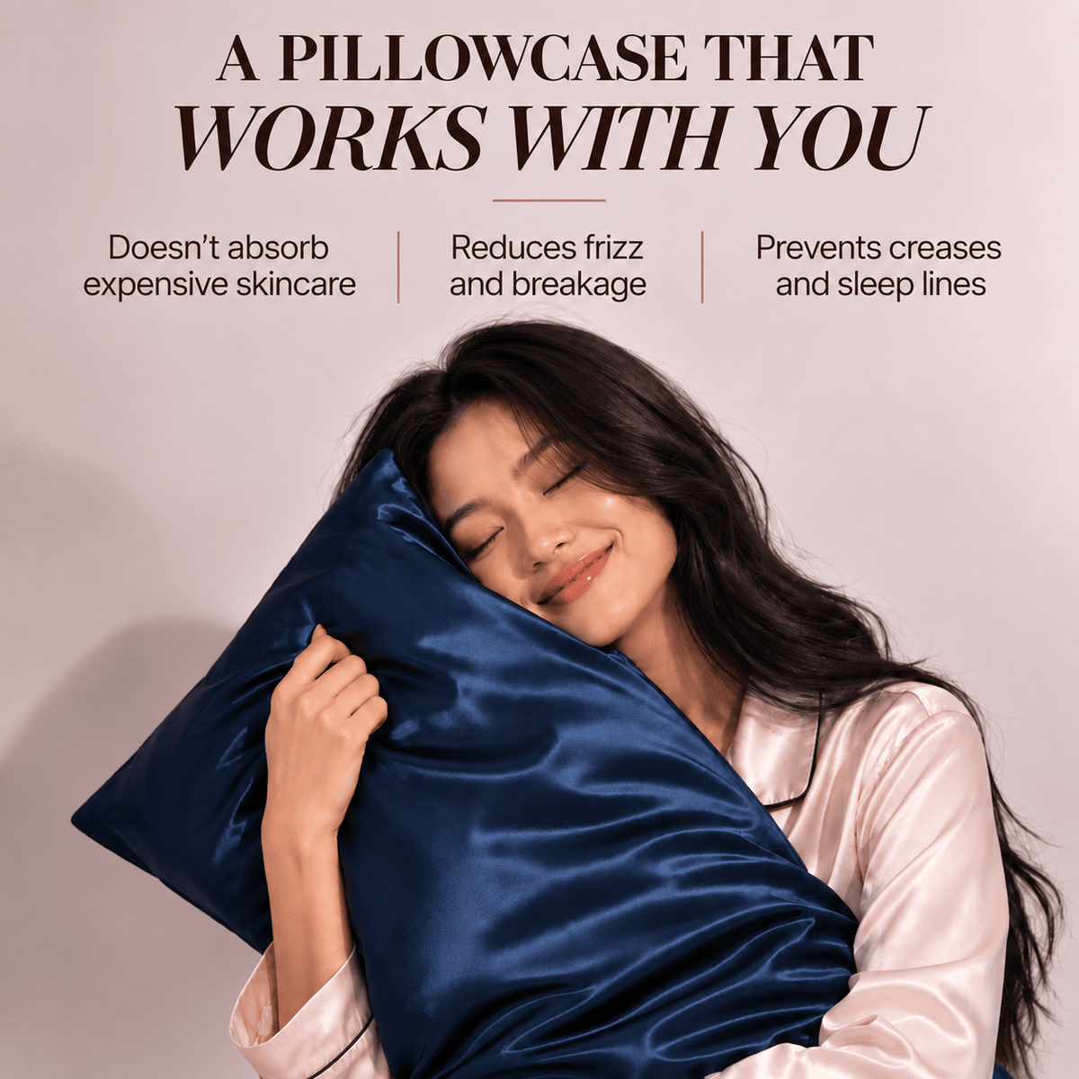 Midnight Navy Silk Pillowcase