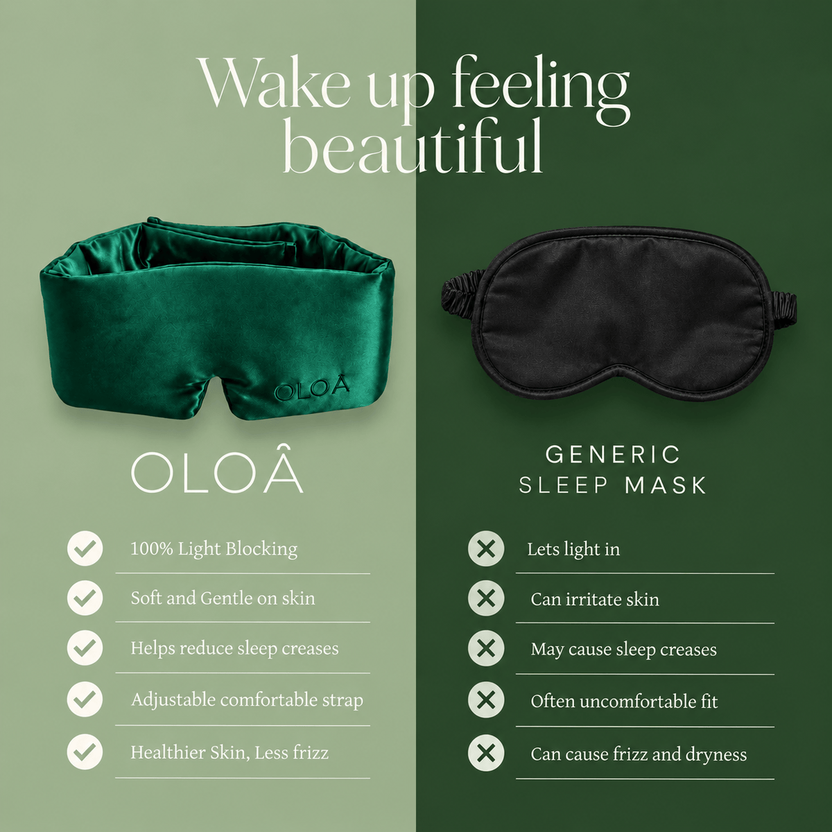 Emerald Green Silk Sleep Mask