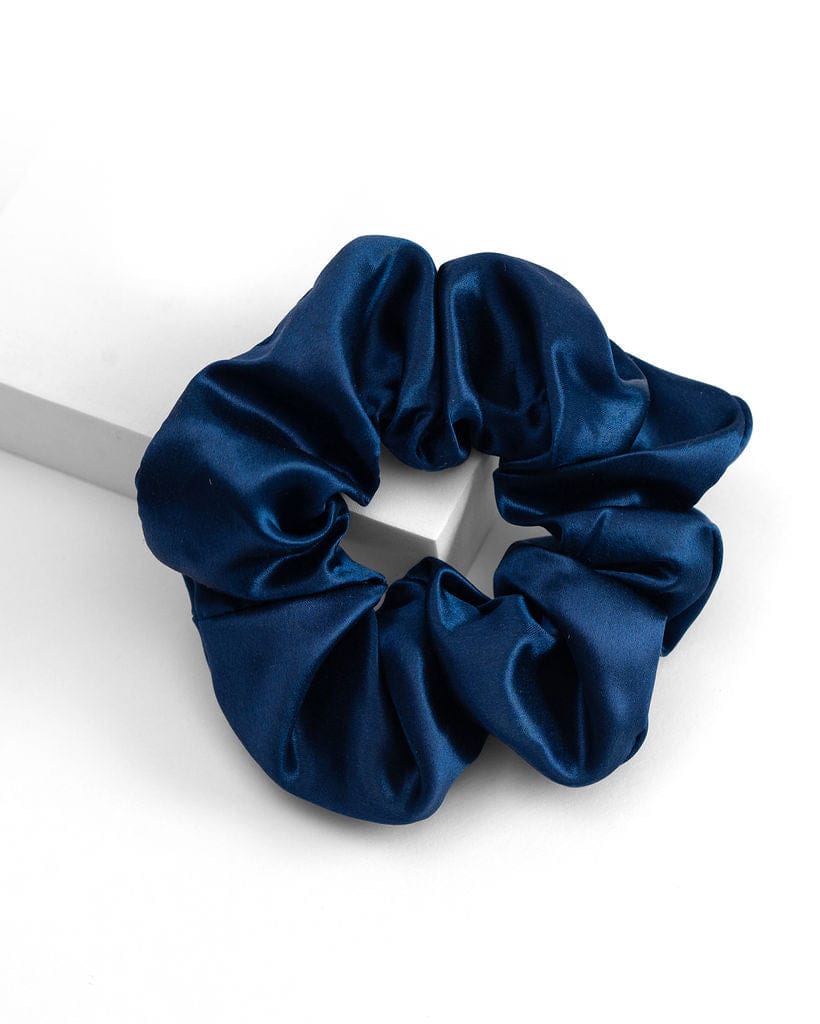 Midnight Navy Silk Scrunchie