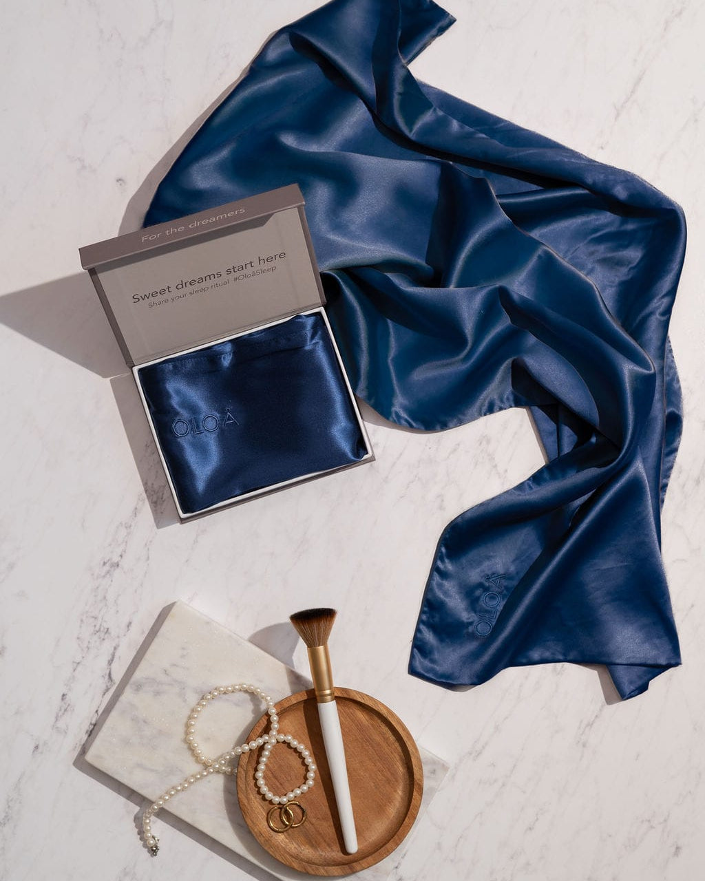 Midnight Navy Silk Pillowcase